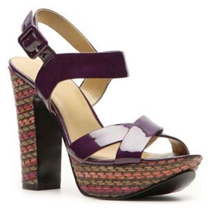 Nine West Espadrille Chunky Heel Shoes Size 7.5M